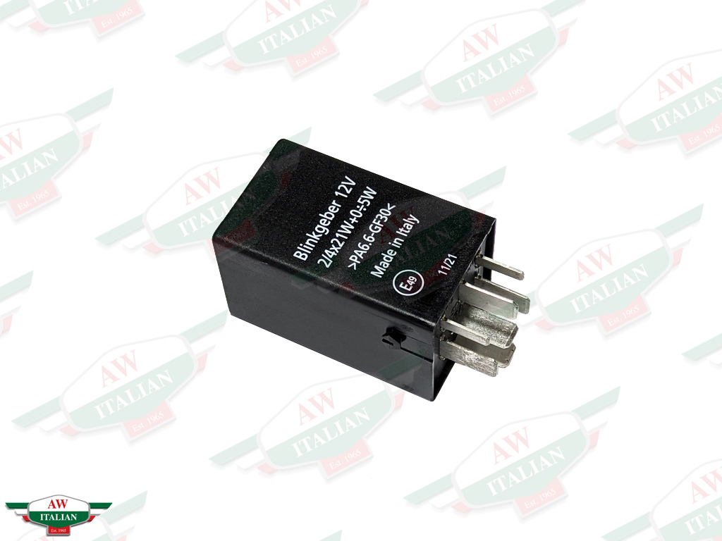 black rectangular relay with metal pins