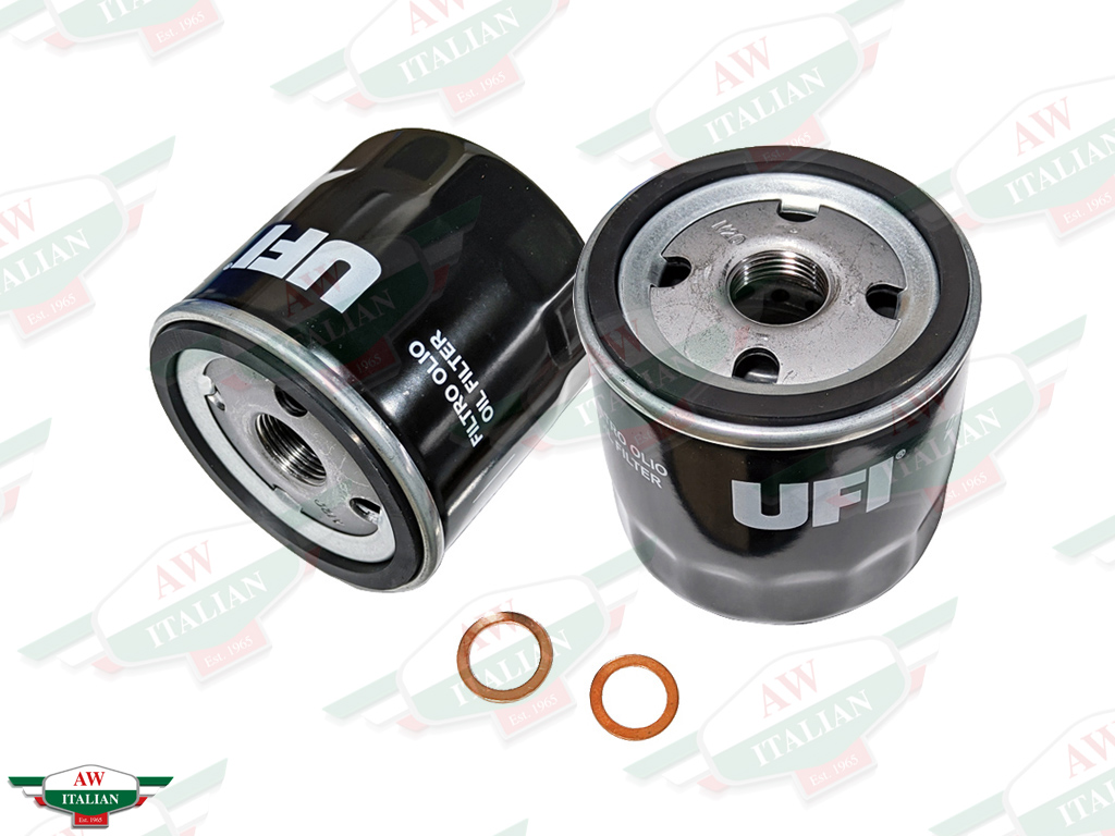 black and white UFI oil filters