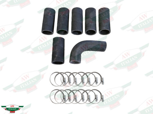 black short hoses with hose clamps