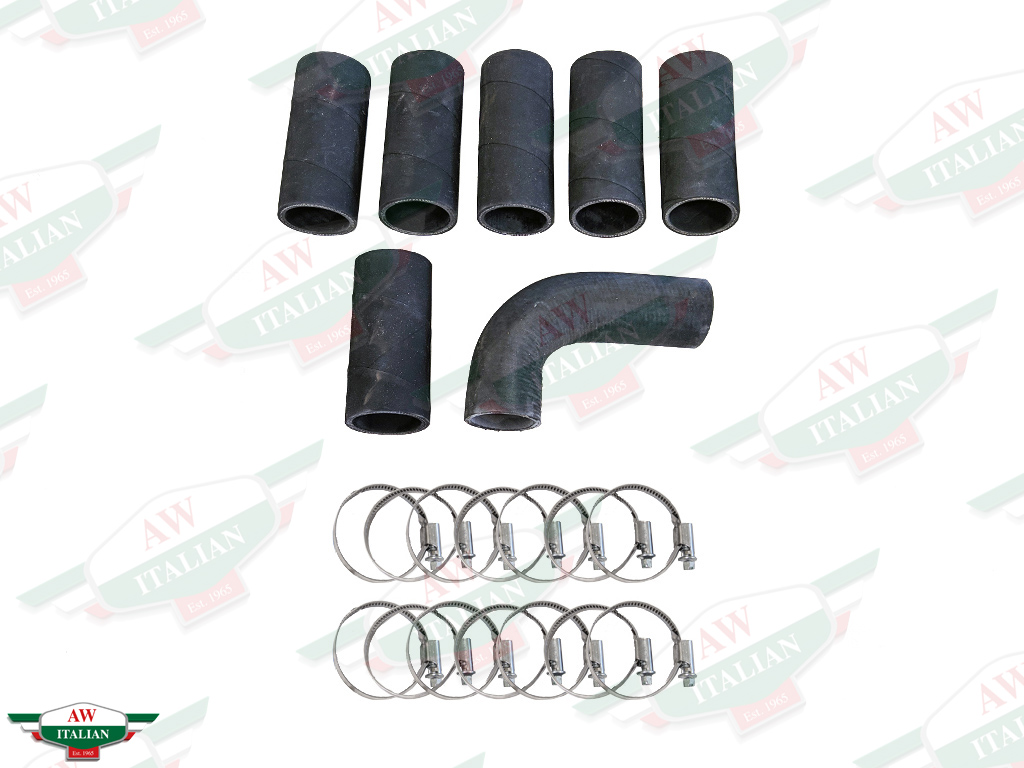 black short hoses with hose clamps