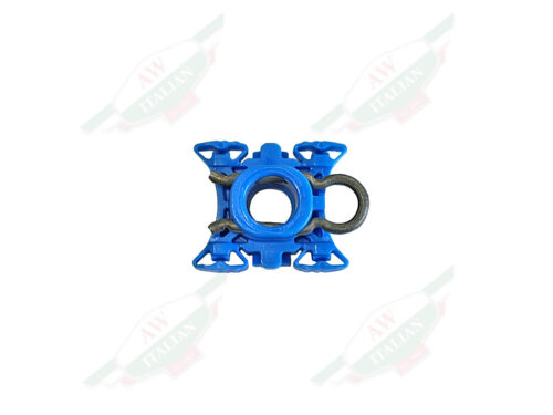 blue square clip with metal ring on right side