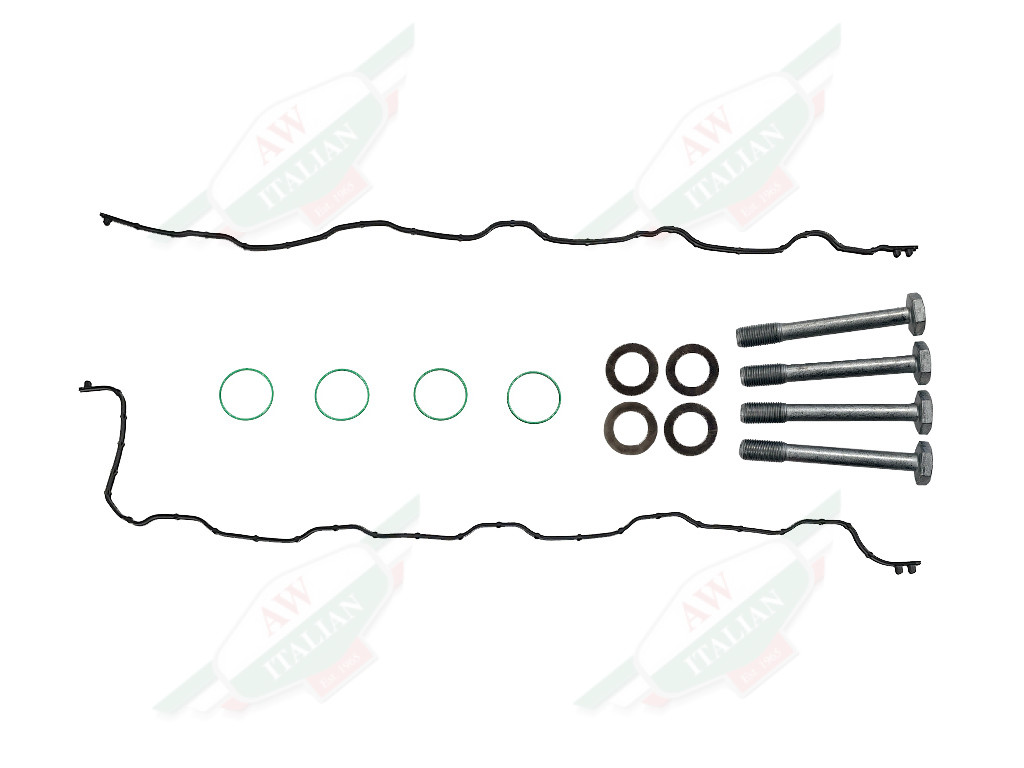 2 black lines with 4 green circles 4 black circles and 4 bolts