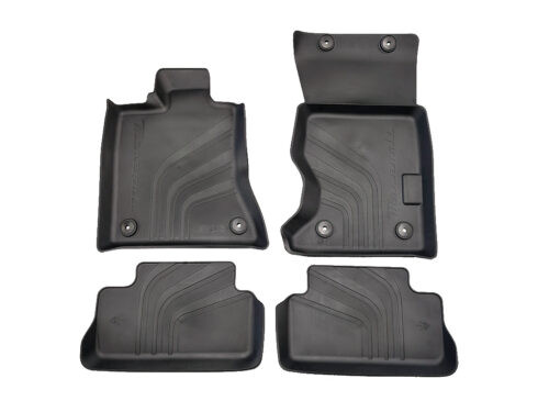 4 rubber floor mats on white background