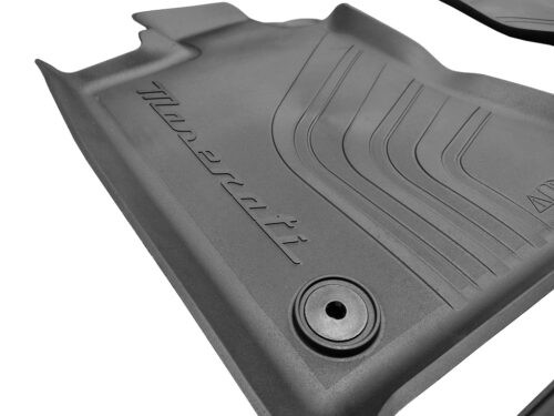 4 rubber floor mats on white background