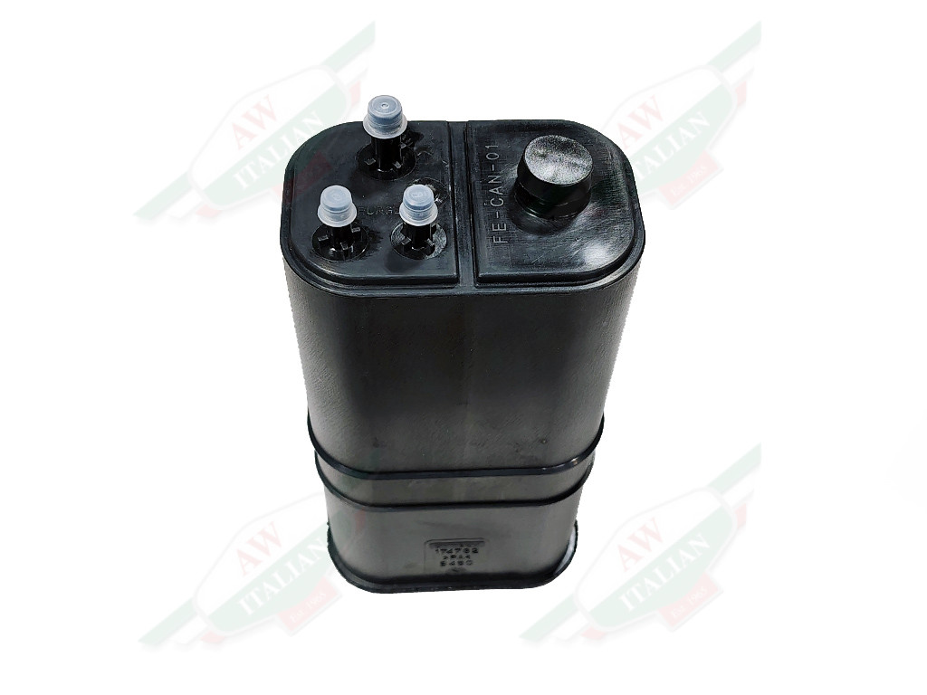 black plastic rectangular canister