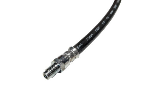 black rubber hose with silver metal ends