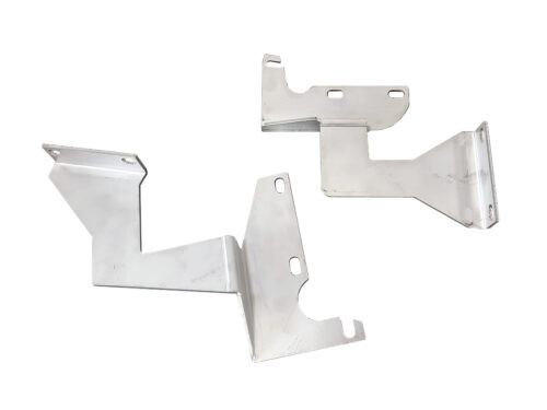 two metal bent brackets