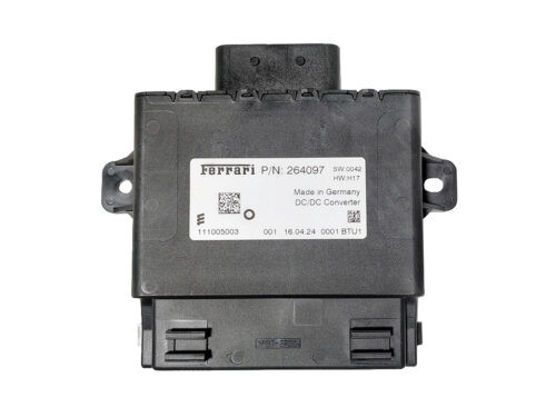 black plastic box with white sticker