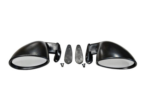 two black car mirrors with rubber triangles & screws