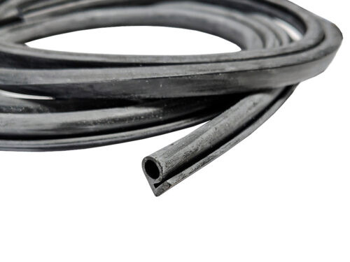 black rubber strip coiled into circle