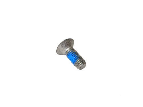grey threaded screw with blue