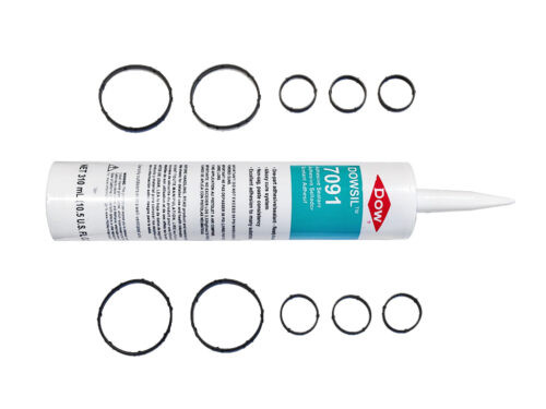 black rings and caulk cartridge