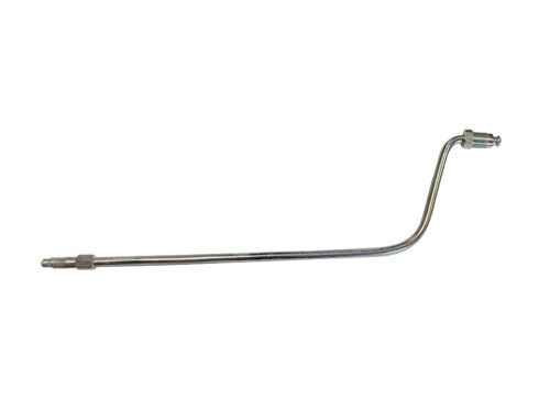 curved metal pipe with fittings on each end