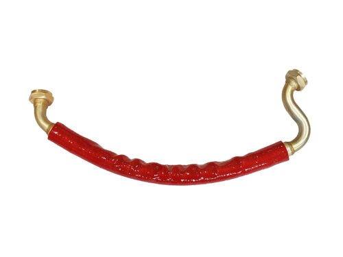 red hose with gold ends