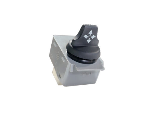 grey and black switch with white arrows