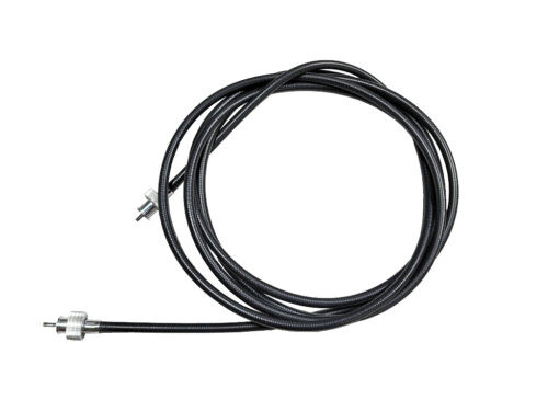 black coiled cable with silver metal ends