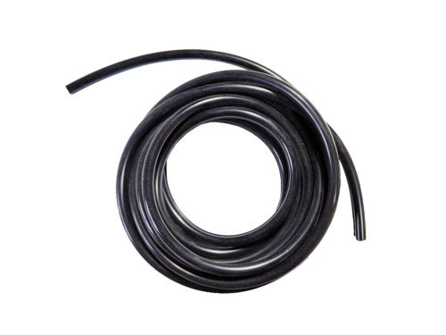 black rubber cord rolled up