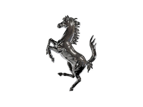 chrome ferrari horse emblem