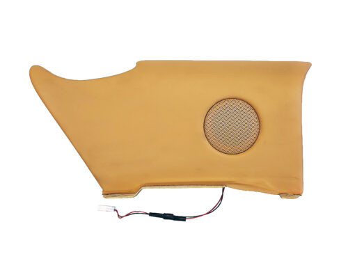 tan interior panel with speaker hole
