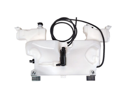 white plastic tank with black rubber hose