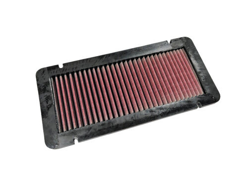 black and red rectangular air filter