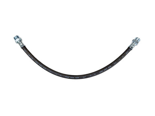 black rubber hose with silver metal ends
