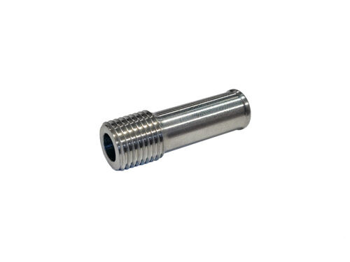 silver pipe with threaded end