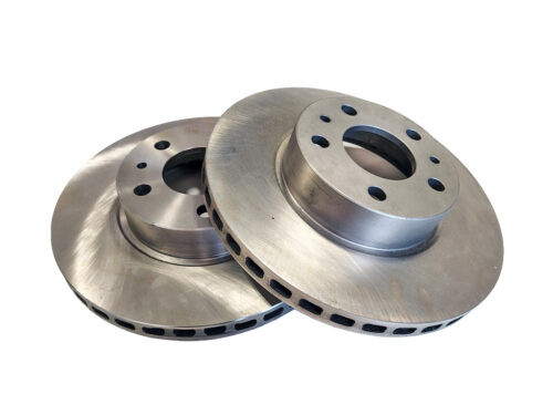 silver brake disc rotor pair