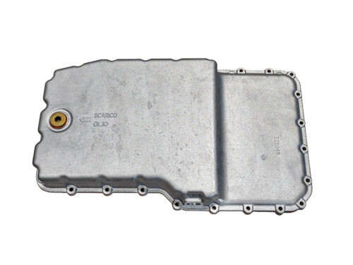 silver metal oil pan