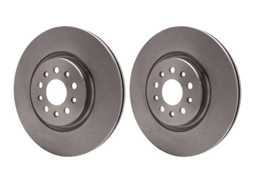 grey metal disc brake rotor pair