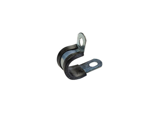 metal and black rubber p clip