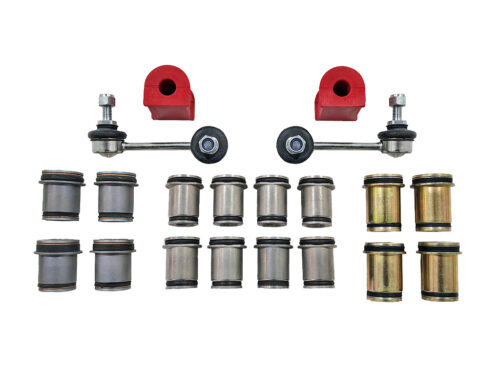 metal cylinders with rods and red bushings