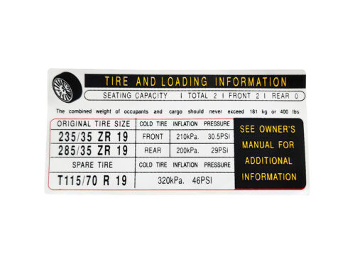 tire pressure label