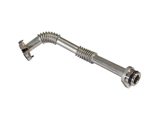 metal pipe with flanged ends and accordion in center