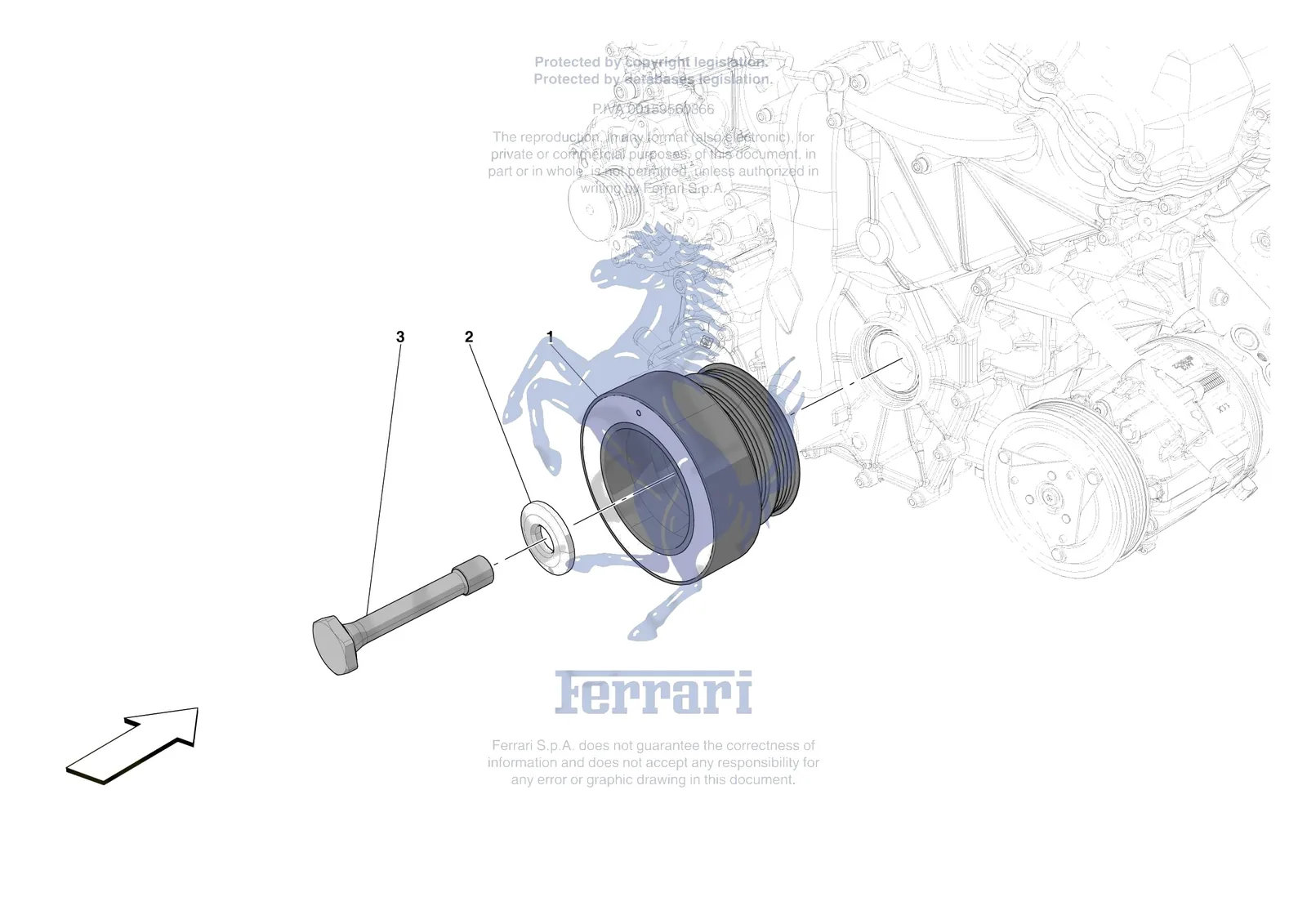 Ferrari 12 Cilindri Spider [ENGINE] - B.07 - TORSION DAMPER exploded diagram