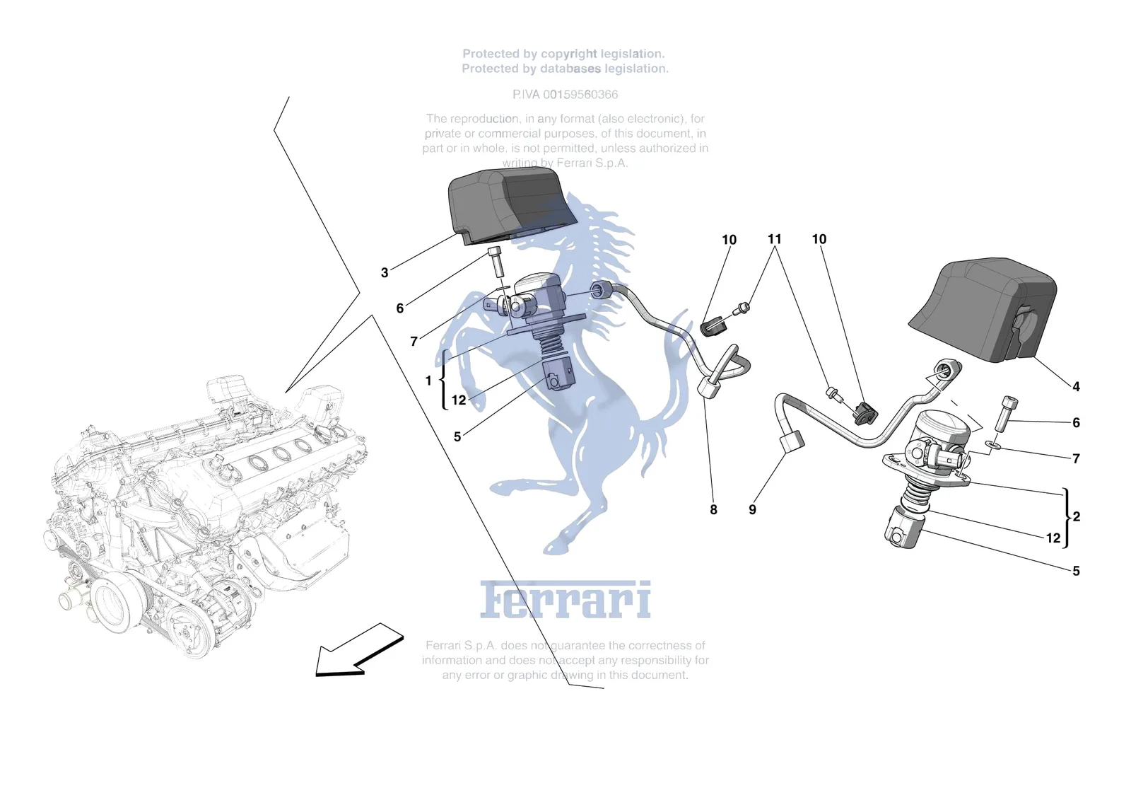 Ferrari 12 Cilindri Spider [ENGINE] - B.18 - FUEL PUMPS exploded diagram