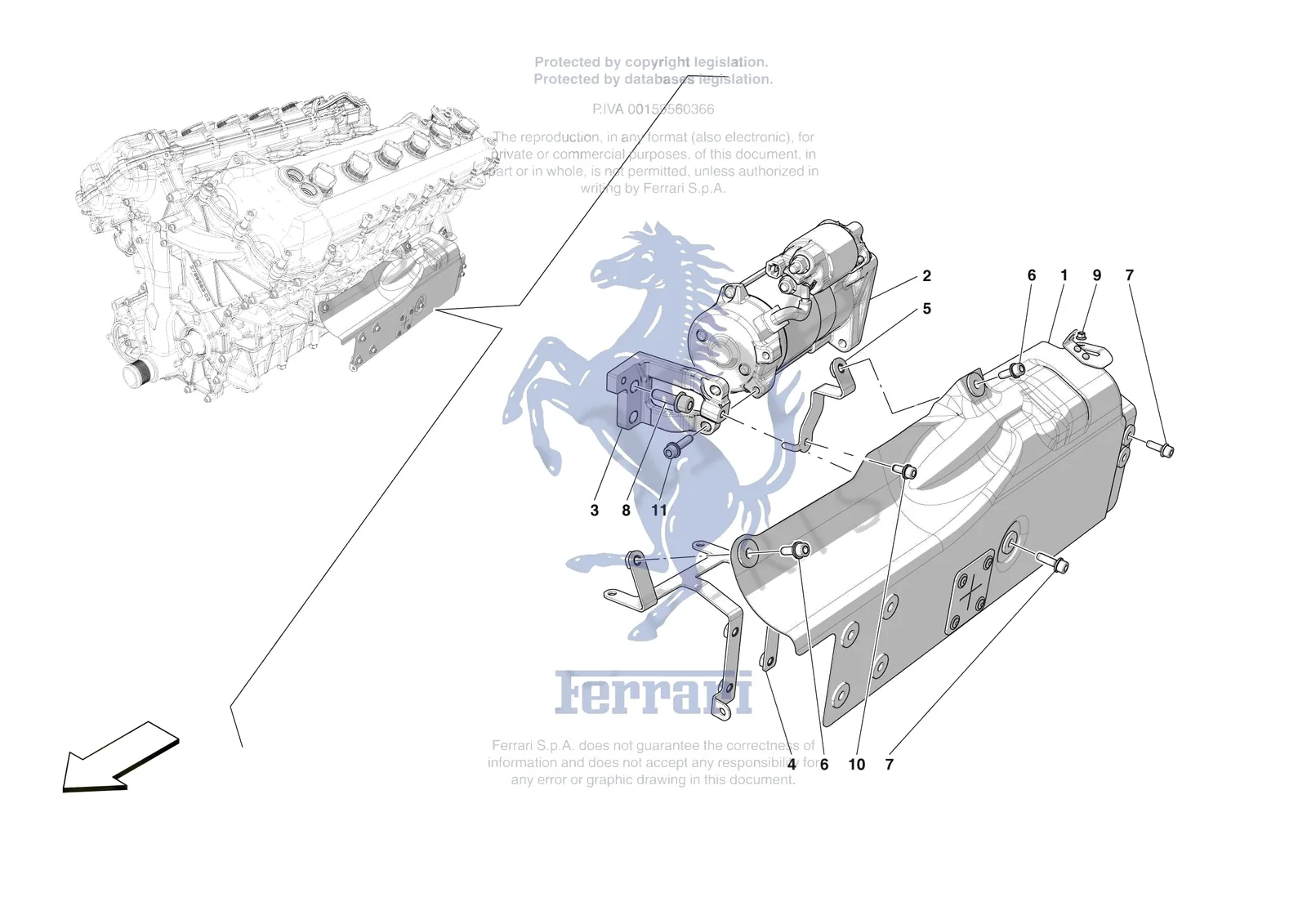 Ferrari 12 Cilindri Spider [ENGINE] - B.31 - ELECTRIC STARTER MOTOR exploded diagram