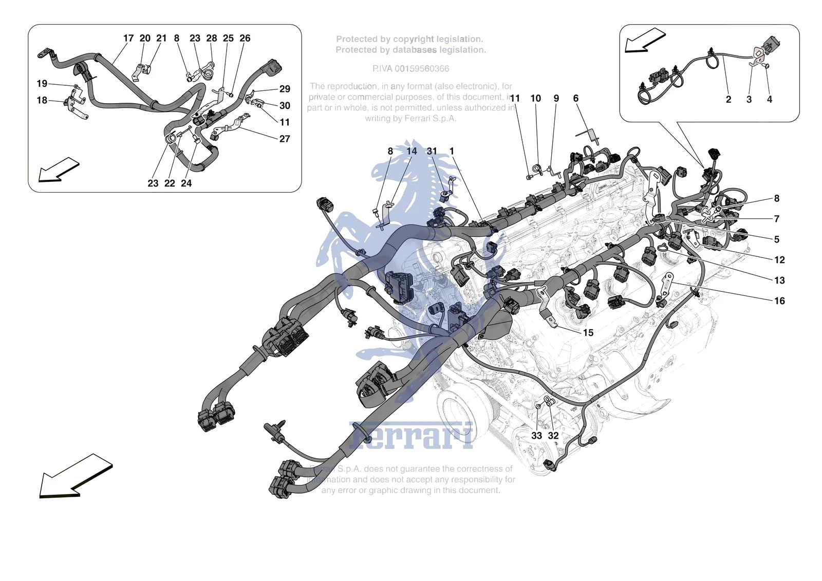 Ferrari 12 Cilindri Spider [ENGINE] - B.34 - ENGINE ELECTRICAL SYSTEM exploded diagram