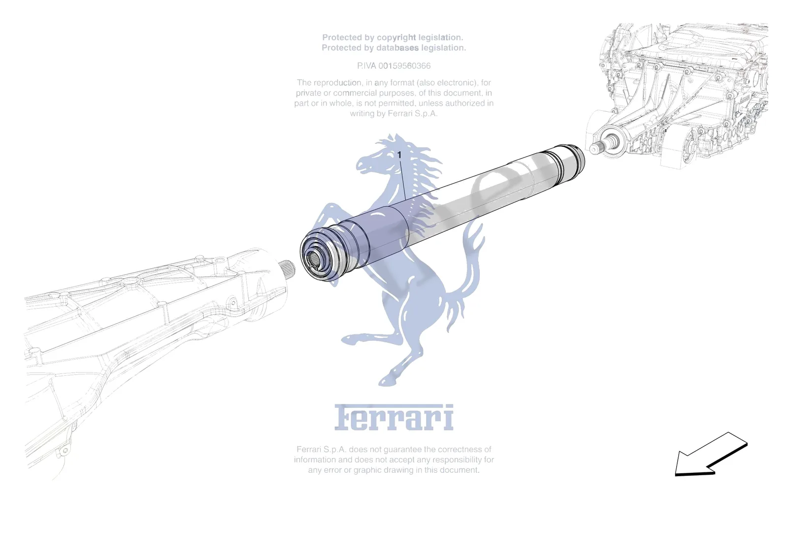 Ferrari 12 Cilindri Spider [GEARBOX] - C.06 - TRANSMISSION SHAFT exploded diagram