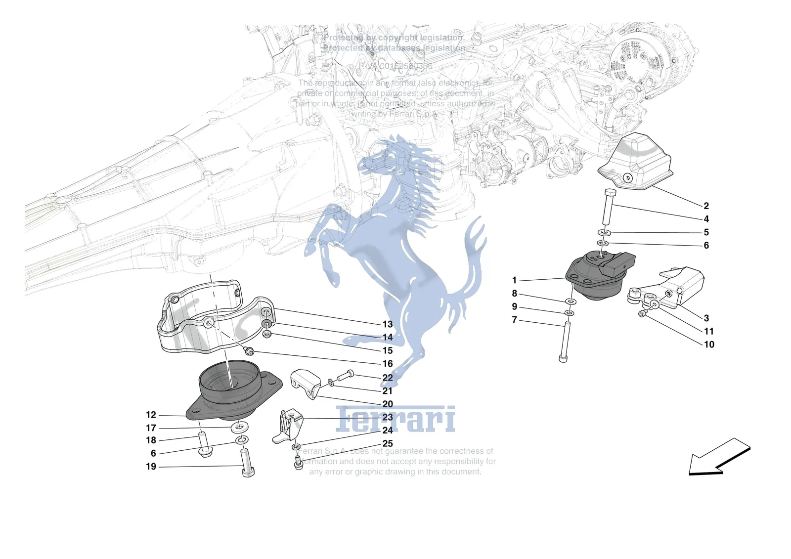 Ferrari 12 Cilindri Spider [MECHANICAL SYSTEM] - D.01 - ENGINE SUSPENSION BUSH exploded diagram