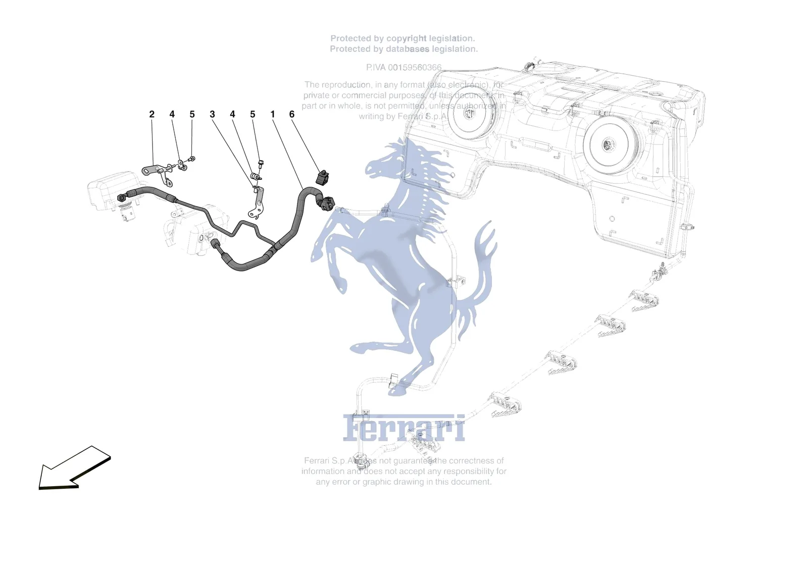 Ferrari 12 Cilindri Spider [MECHANICAL SYSTEM] - D.02 - ENGINE FUEL DELIVERY PIPES exploded diagram