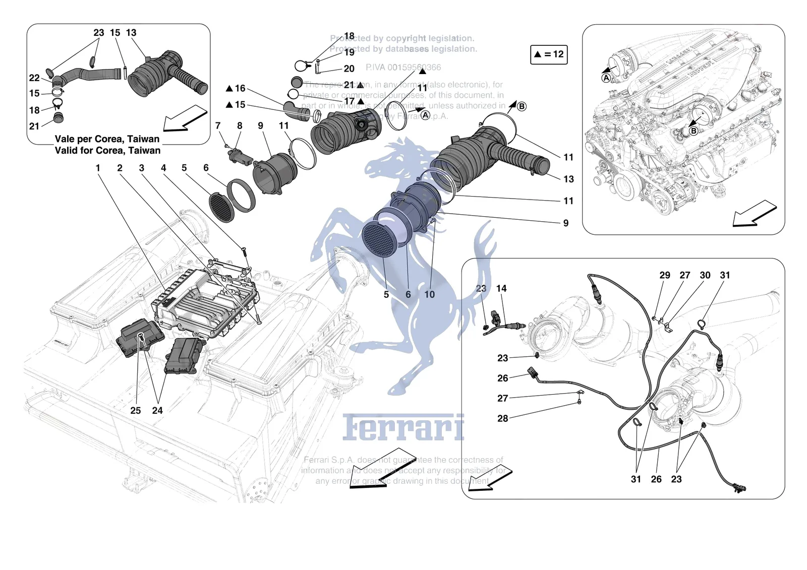 Ferrari 12 Cilindri Spider [MECHANICAL SYSTEM] - D.03 - ENGINE INJECTION CONTROL exploded diagram
