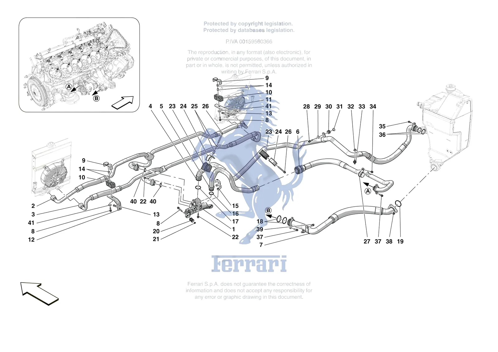 Ferrari 12 Cilindri Spider [MECHANICAL SYSTEM] - D.10 - OIL PIPES AND ENGINE OIL LEVEL SENSOR exploded diagram
