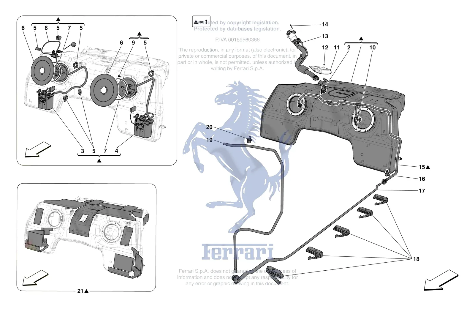 Ferrari 12 Cilindri Spider [MECHANICAL SYSTEM] - D.11 - FUEL TANK exploded diagram