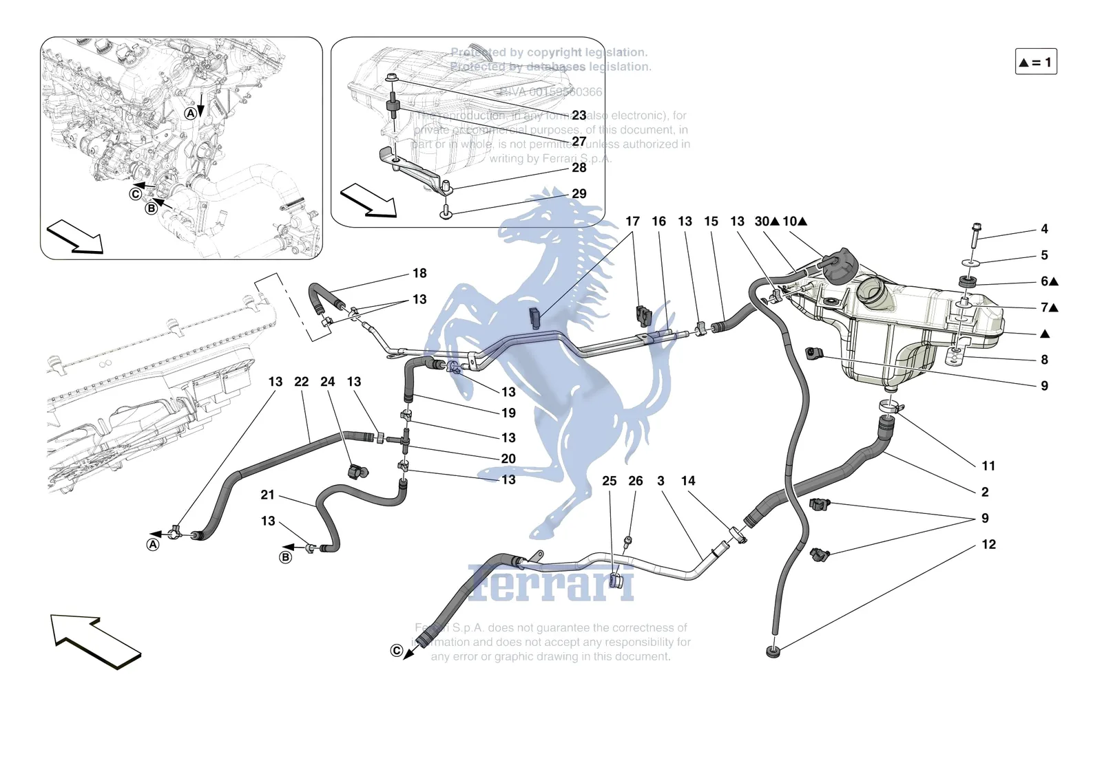 Ferrari 12 Cilindri Spider [MECHANICAL SYSTEM] - D.15 - EXPANSION TANK exploded diagram