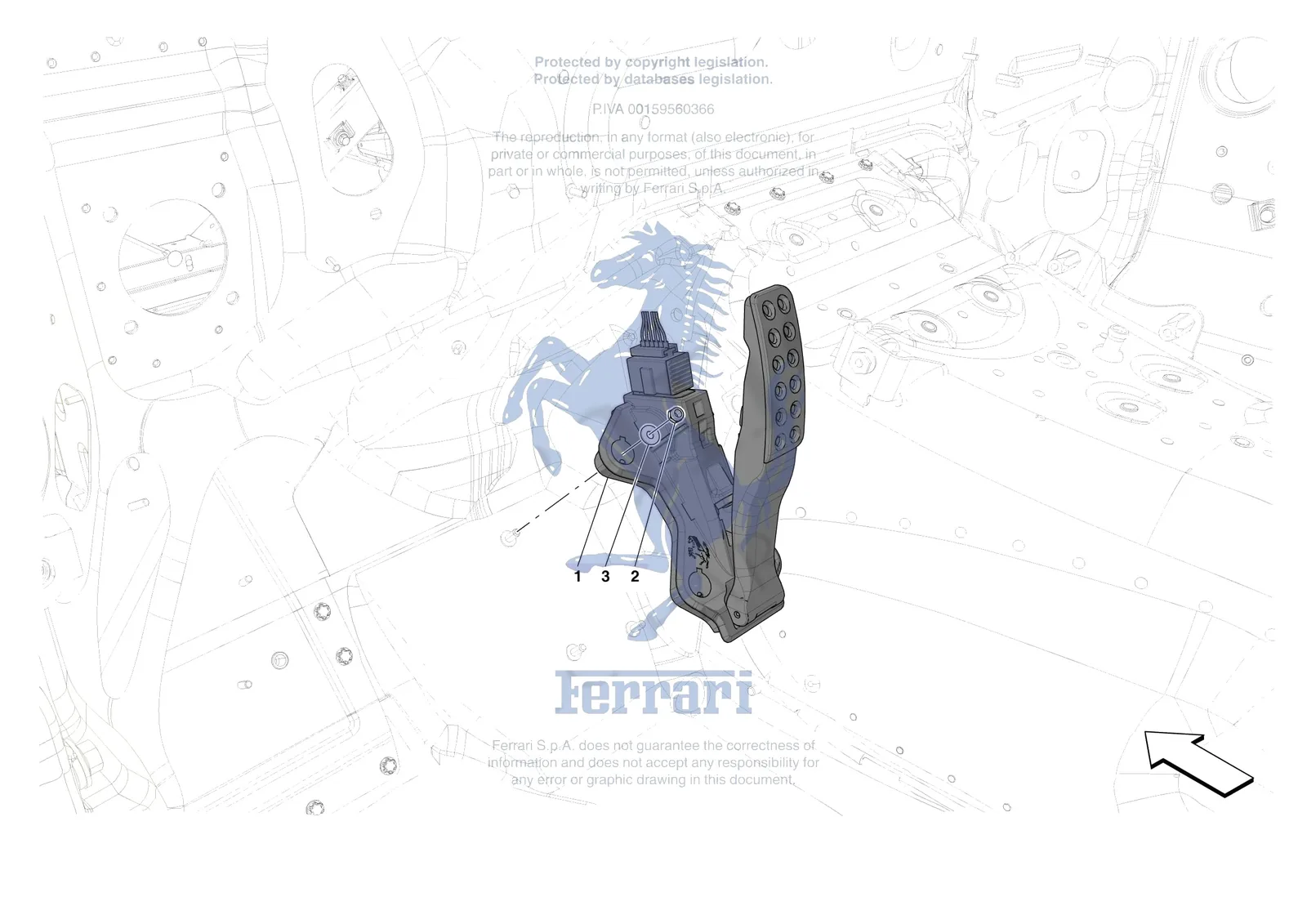 Ferrari 12 Cilindri Spider [MECHANICAL SYSTEM] - D.19 - ACCELERATOR CONTROL exploded diagram