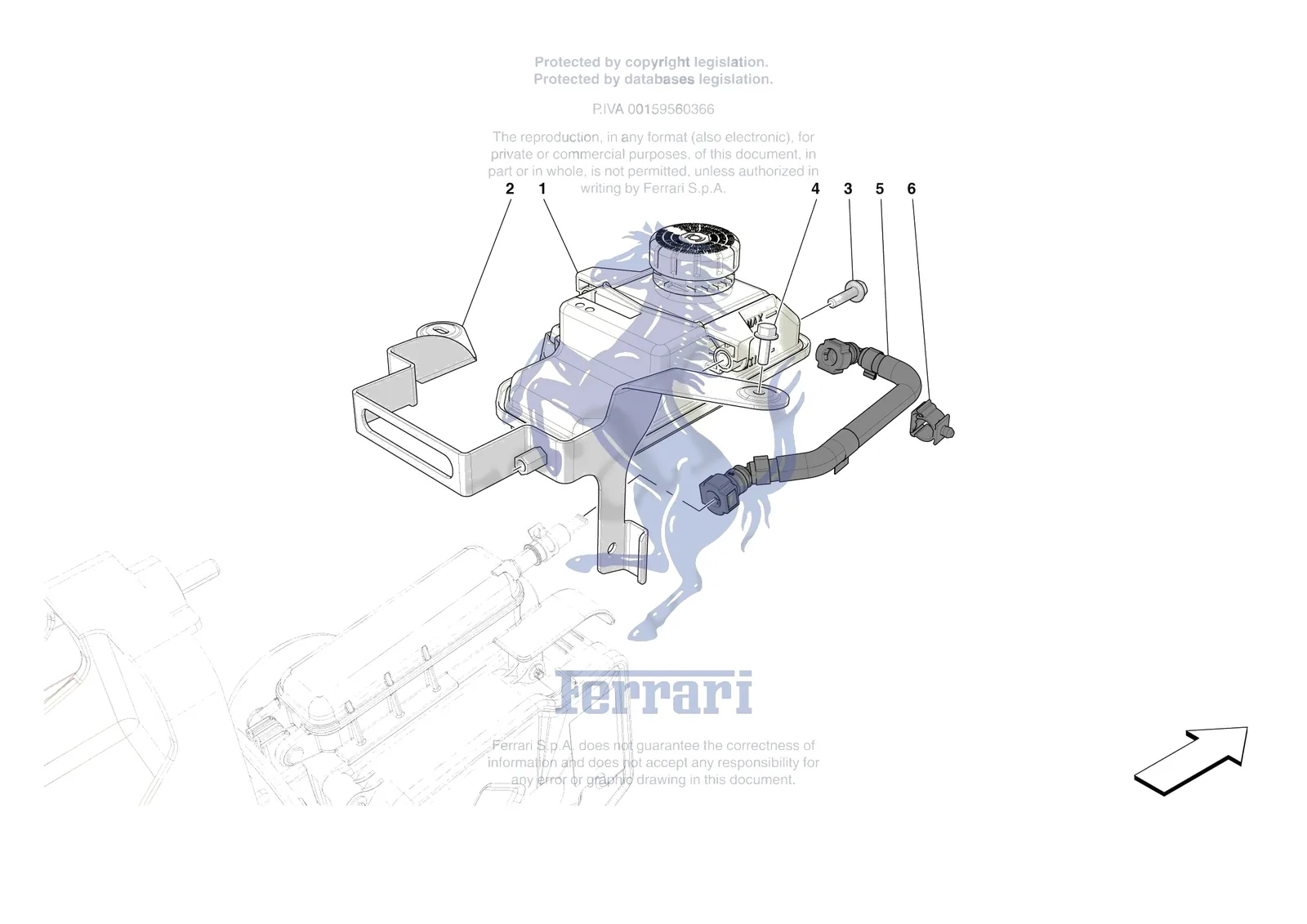 Ferrari 12 Cilindri Spider [MECHANICAL SYSTEM] - D.22 - BRAKE MASTER CYLINDER RESERVOIR exploded diagram