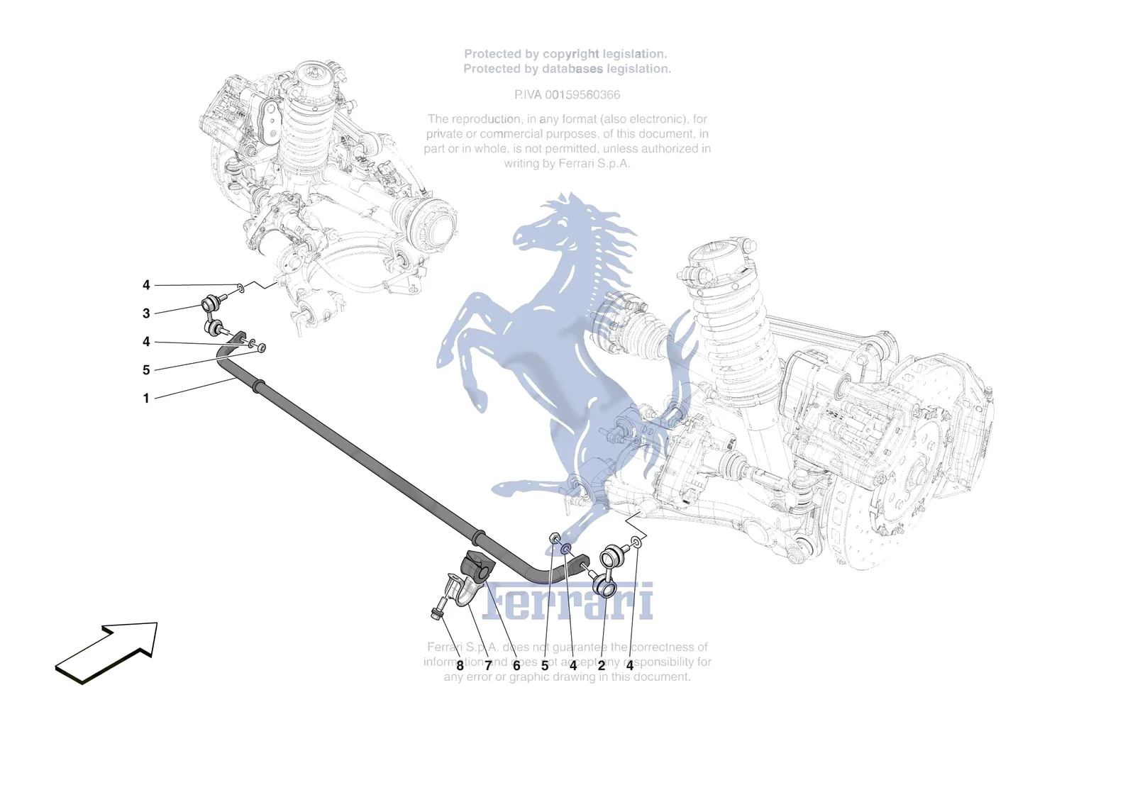Ferrari 12 Cilindri Spider [MECHANICAL SYSTEM] - D.28 - REAR TORSION BAR exploded diagram