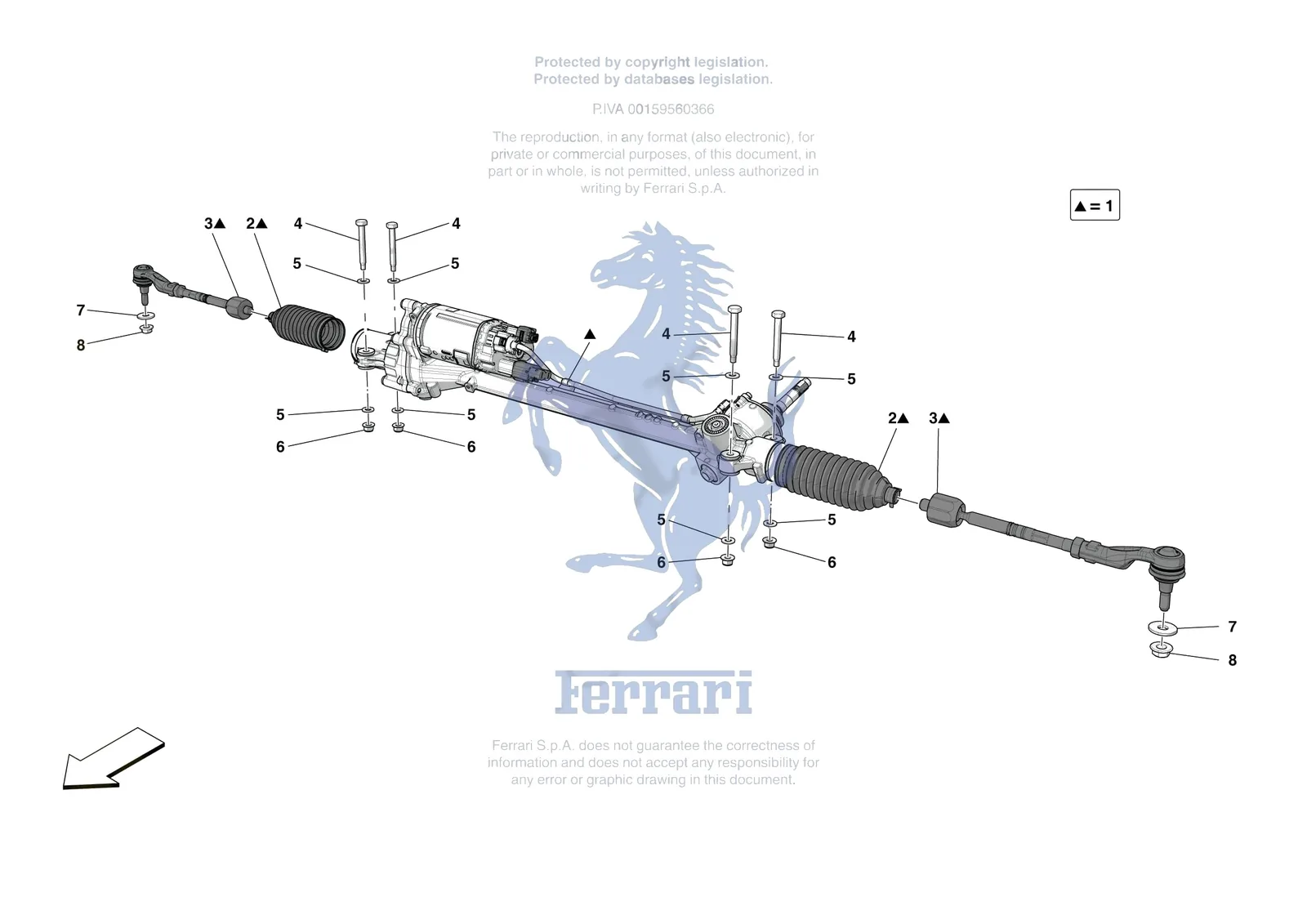 Ferrari 12 Cilindri Spider [MECHANICAL SYSTEM] - D.31 - STEERING BOX exploded diagram