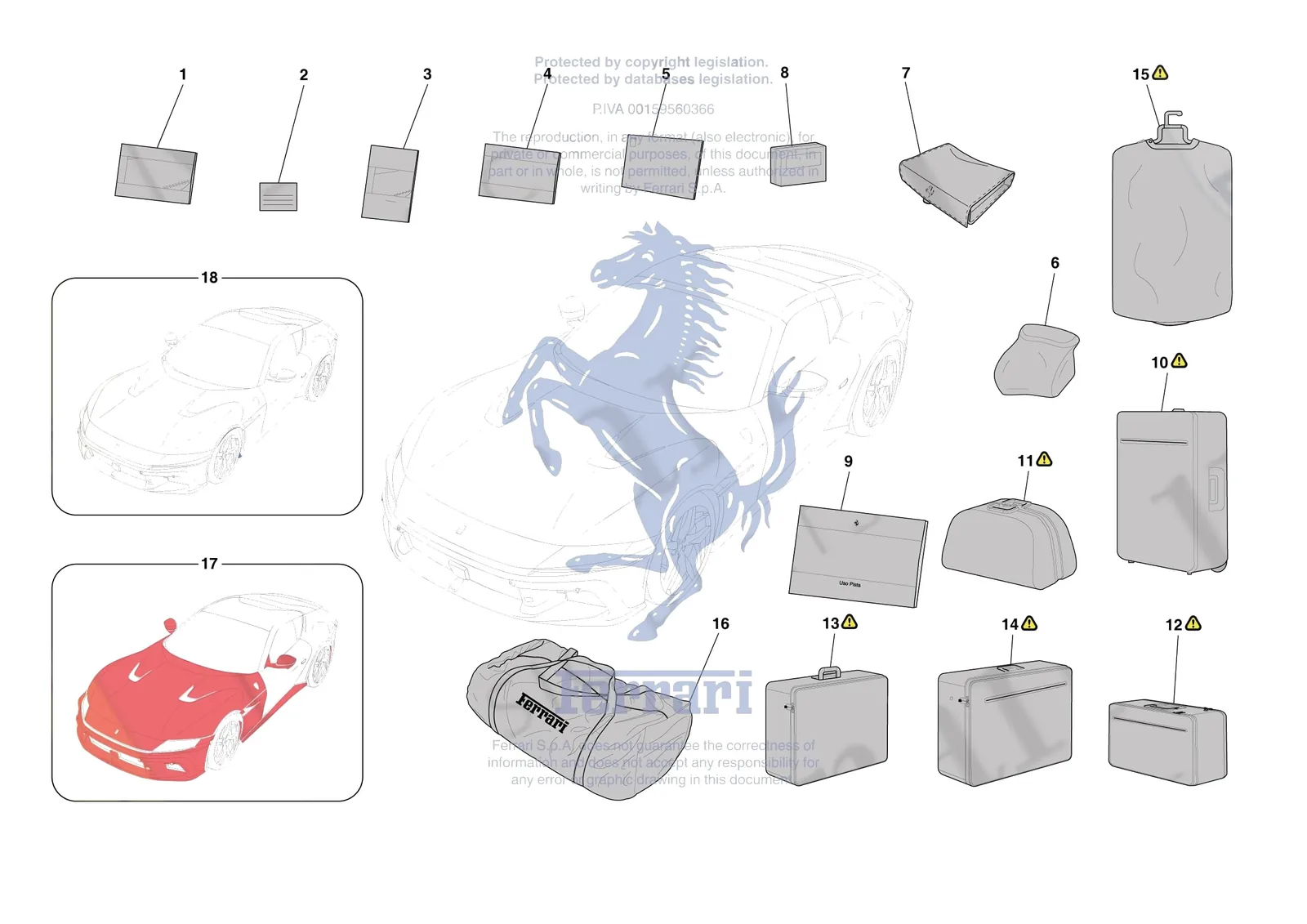 Ferrari 12 Cilindri Spider [MECHANICAL SYSTEM] - D.39 - OTHER ACCESSORIES exploded diagram